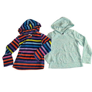 Place Girls Set of Fleece Pullover Hoodies Multicolor Striped Causal M(7/8) G001